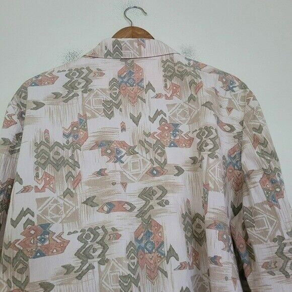 Vtg Aztec Southwestern Blazer Womens 20 XXL Lightweight Bohemian Pastel Earthy - Picture 7 of 11